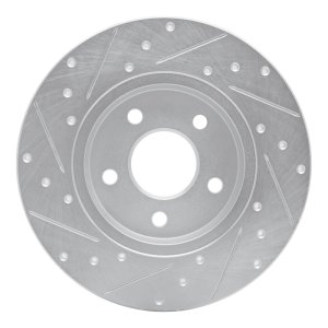 Ford Mondeo Brake Rotor (1) - Rear Right - R1 Concepts - Drilled & Slotted - Silver - `01-`08